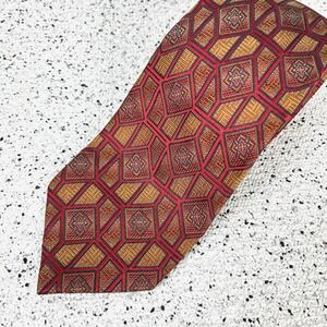 Bruno Piattelli‎ 100% Silk Neck Tie Red Blue Gold Hand Made